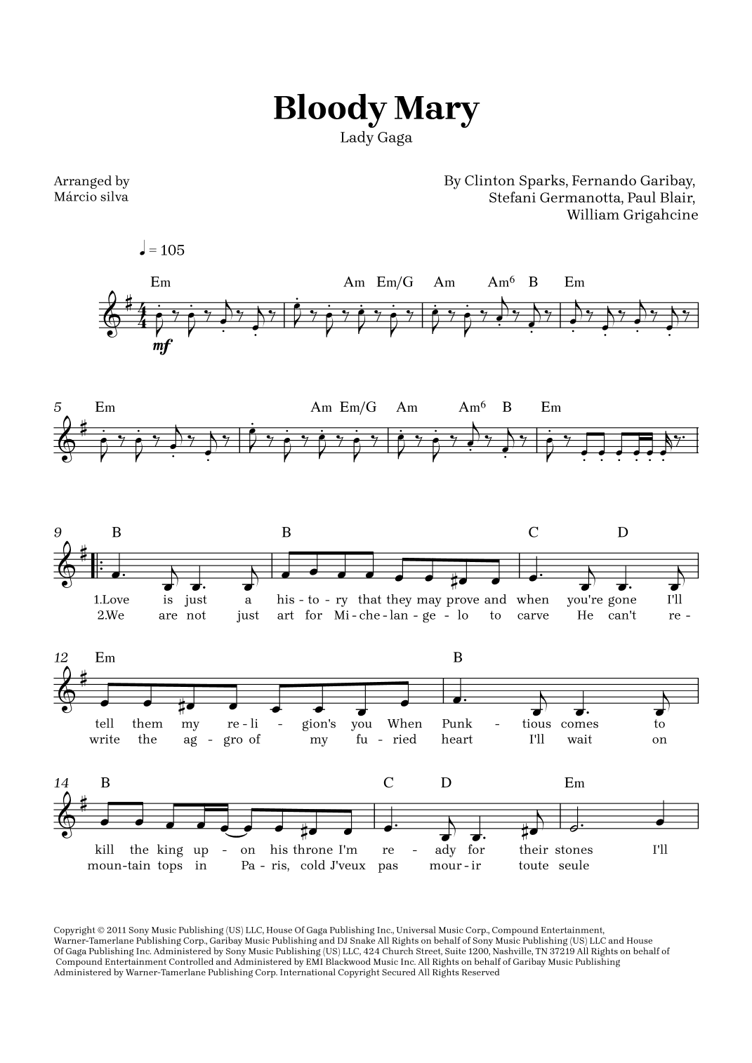 Bloody Mary (arr. Márcio Silva)
