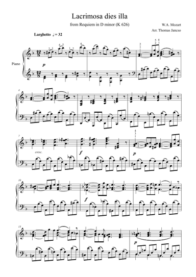 Lacrymosa (arr. Thomas Jancso)