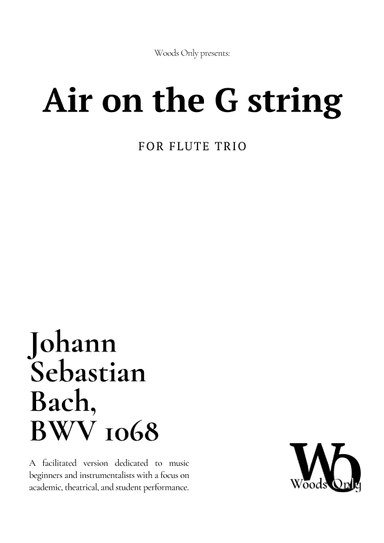 Air on the G String by Bach for Flute Trio (arr. Ander)