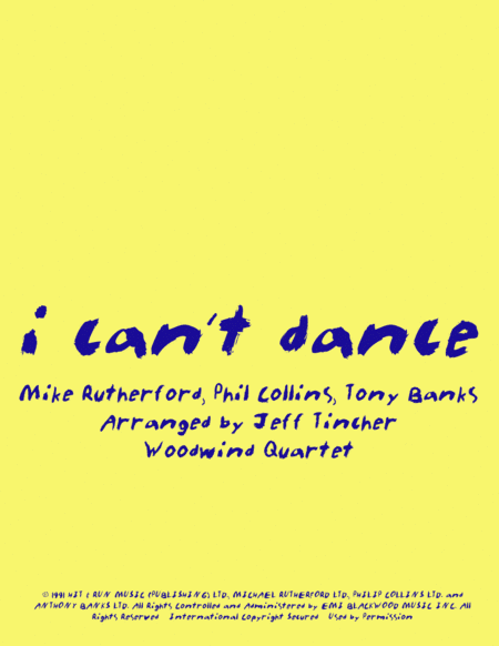 I Can't Dance (arr. Jeff Tincher)