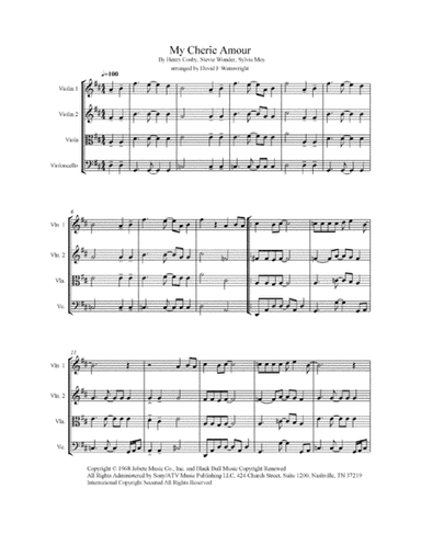 My Cherie Amour (arr. David F Wainwright)