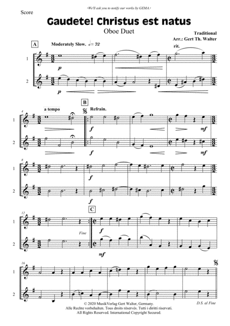 Gaudete! Christus Est Natus (arr. Gert Th. Walter)