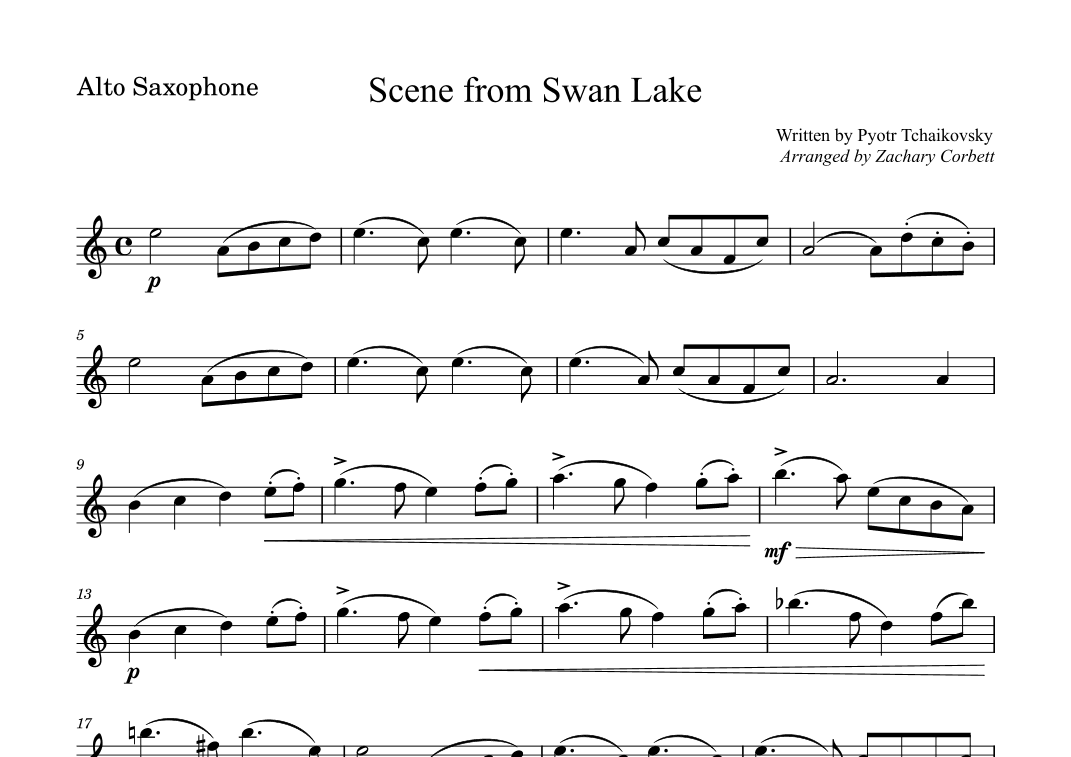 Scene from Swan Lake (arr. Zachary Corbett)