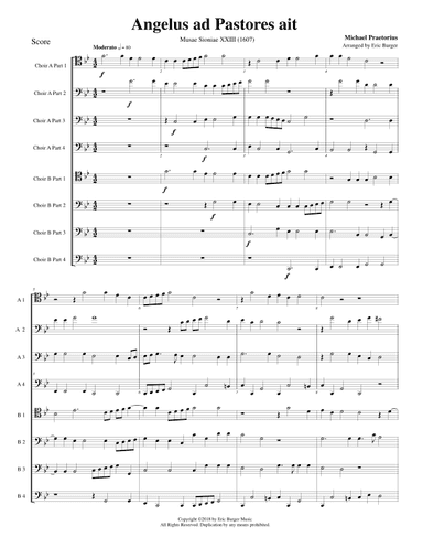 Angelus ad Pastores ait for Trombone or Low Brass Octet (arr. Eric Burger Music)