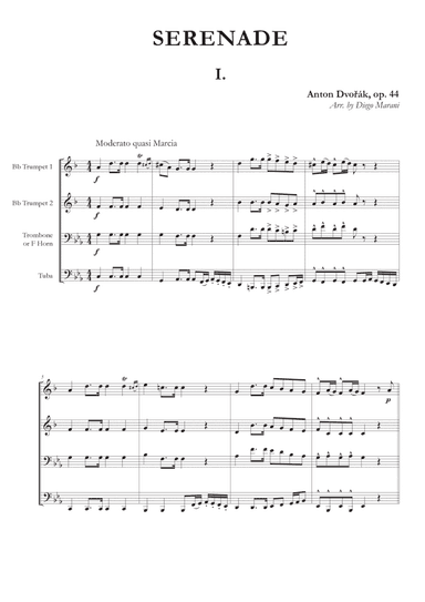 Serenade Op. 44 for Brass Quartet - 1st Movement (arr. Diego Marani)