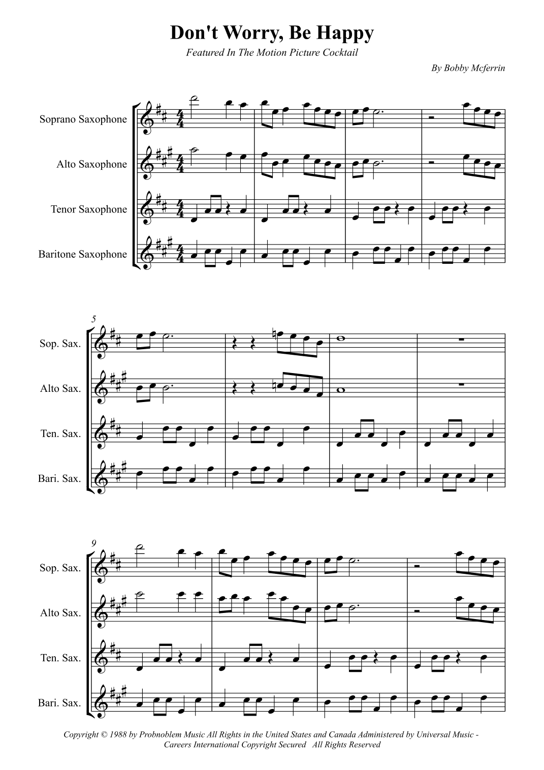 Don't Worry, Be Happy (arr. Wesley S. SIlva)