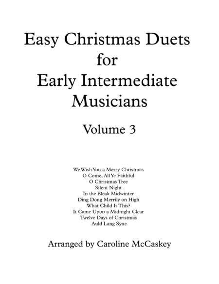 Easy Christmas Duets for Early Intermediate Bass Duet Volume 3 (arr. Caroline McCaskey)