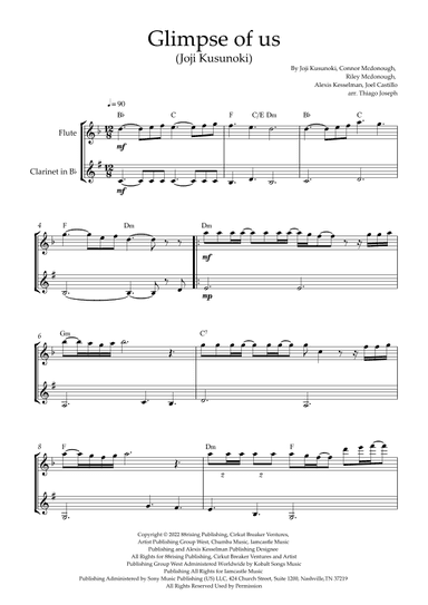 Glimpse Of Us (arr. Thiago Joseph)