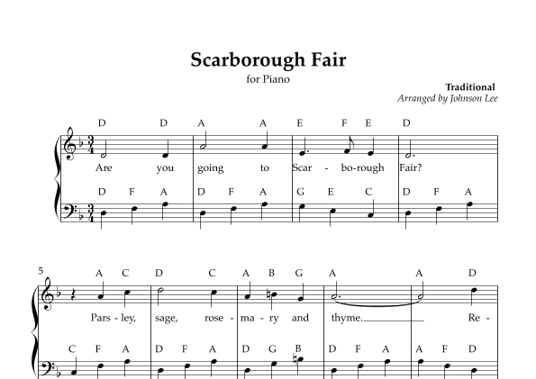 Scarborough Fair (arr. Johnson Lee)