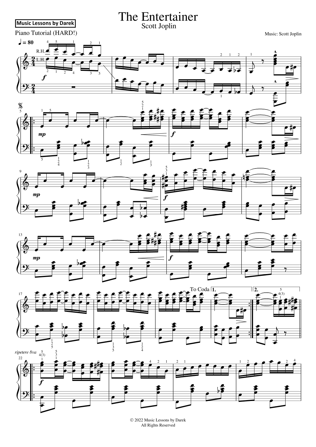 The Entertainer (HARD PIANO) [Scott Joplin] (arr. Darek)