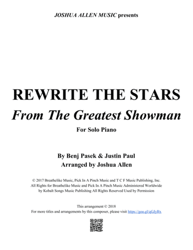 Rewrite The Stars (arr. Joshua Allen)