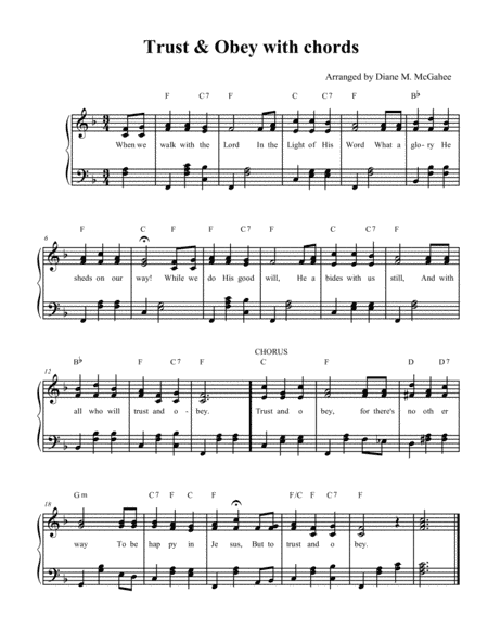 Trust And Obey (arr. Diane M. McGahee)