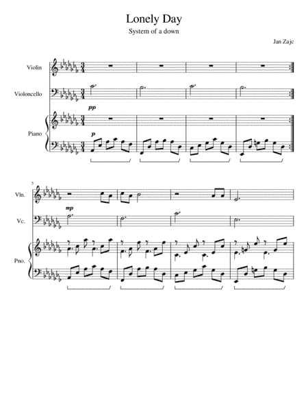 Lonely Day (arr. Jan Zajc)