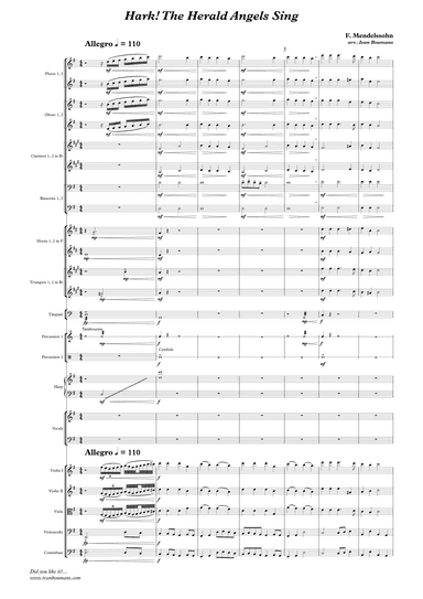 Hark! The Herald Angels Sing - Score Only (arr. Ivan Boumans)