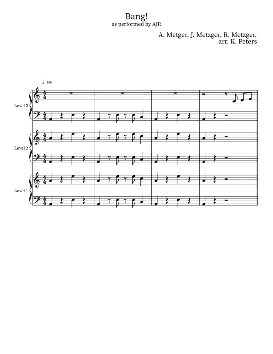 Bang! (arr. Kristine Peters)