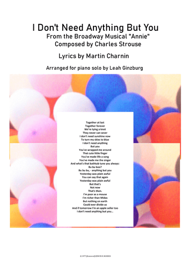 I Don't Need Anything But You (arr. Leah Ginzburg)