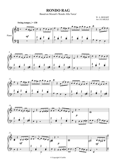 Rondo Rag (Based on Mozart's 'Rondo Alla Turca') (arr. SCMusic)