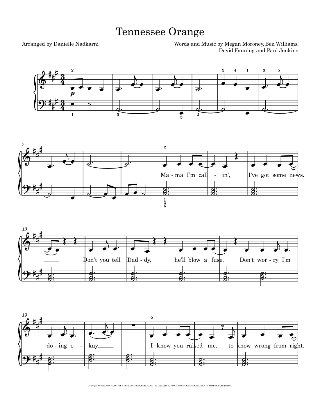 Tennessee Orange (arr. Danielle Nadkarni)