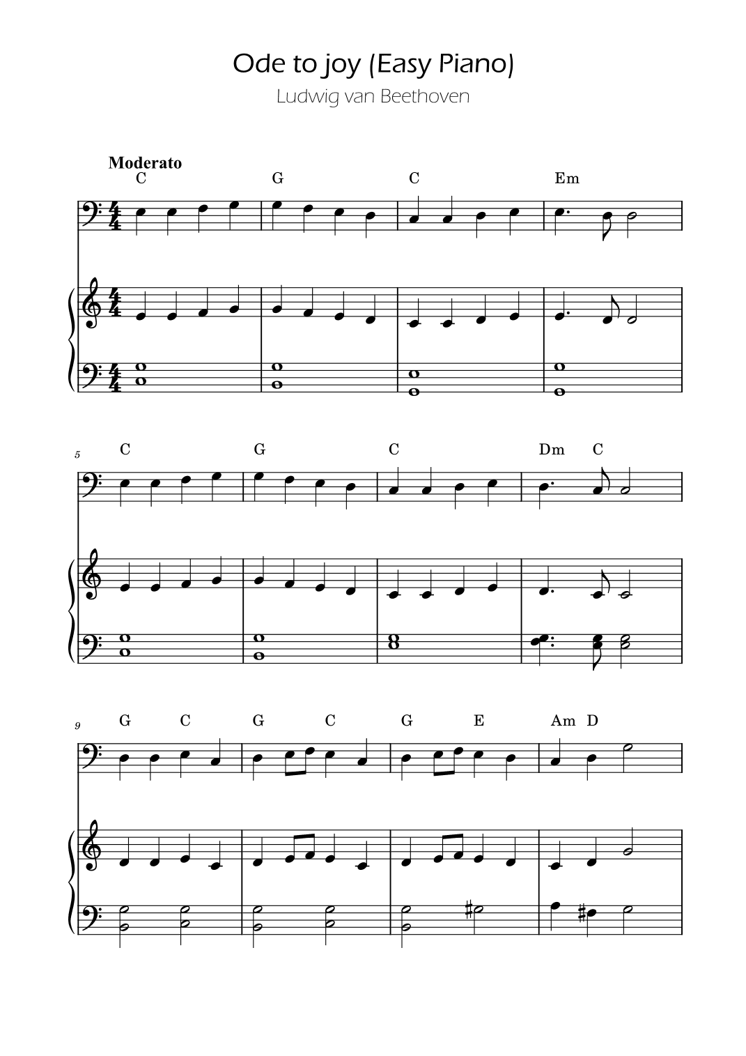 Ode To Joy - Easy Bassoon w/ piano accompaniment (arr. Ygor Nunes)