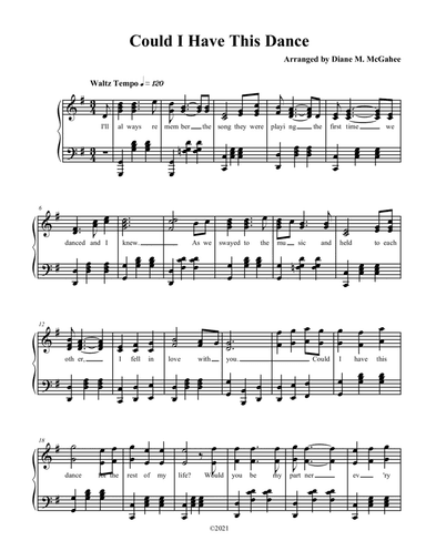 Could I Have This Dance (arr. Diane M. McGahee)