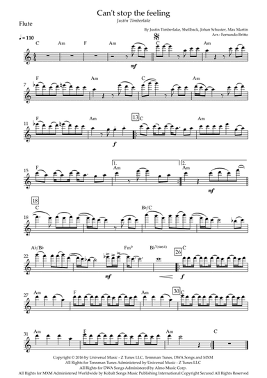 Can't Stop The Feeling! (arr. Fernando Britto)