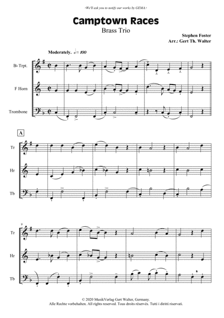 Camptown Races (arr. Gert Th. Walter)