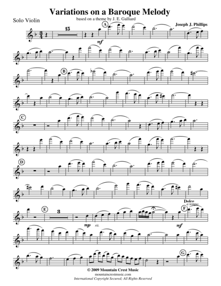 Variations on a Baroque Melody-solo violin part