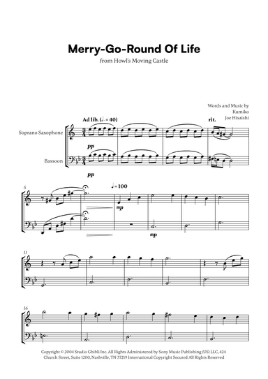 Merry-go-round Of Life (arr. Cadenza Editions)