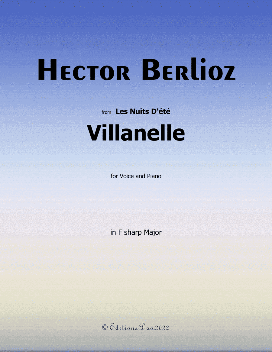 Villanelle, by Berlioz, in F sharp Major (arr. Editions Dao)