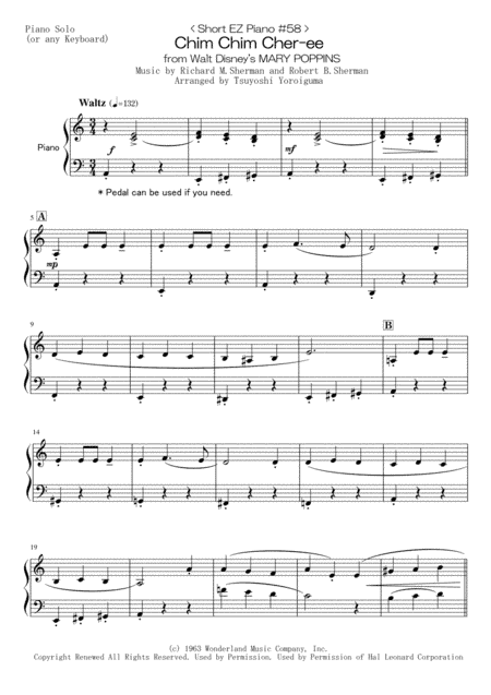 Chim Chim Cher-ee from Walt Disney's MARY POPPINS (arr. Tsuyoshi Yoroiguma)