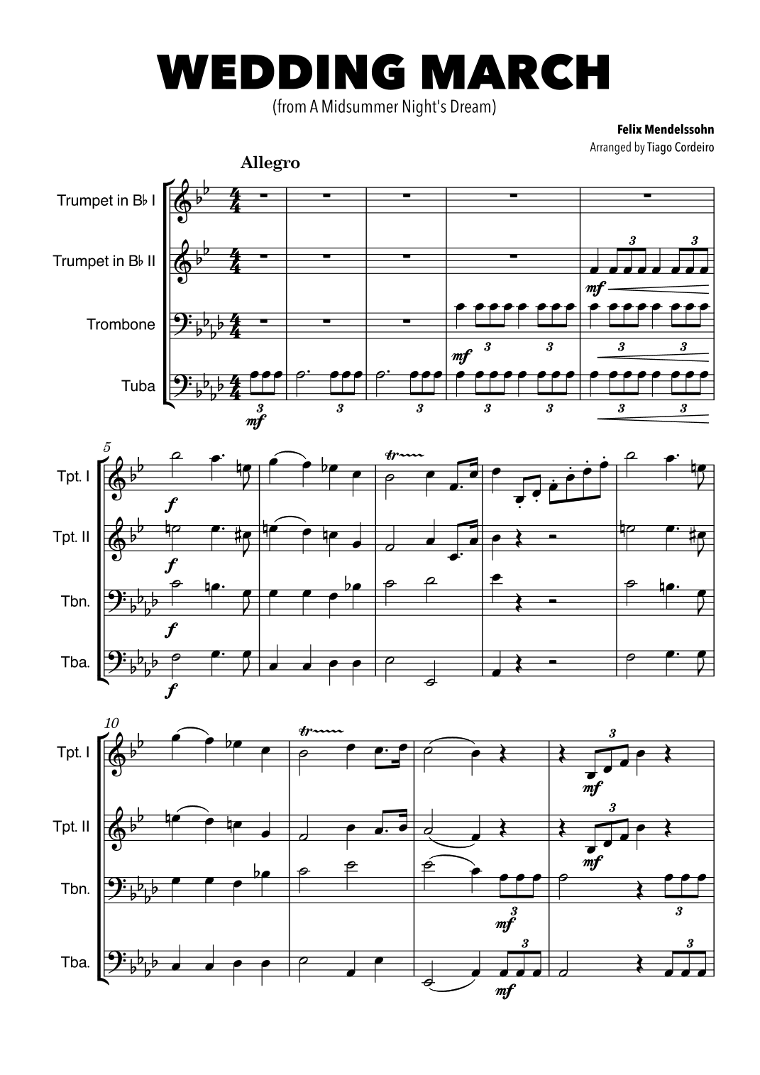 Wedding March (arr. Tiago Cordeiro)