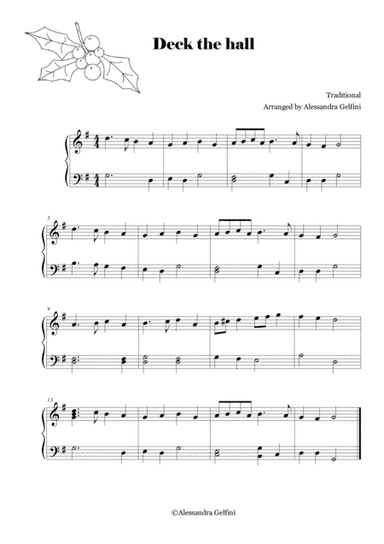 Deck the hall - Christmas easy piano solo (arr. Alessandra Gelfini)