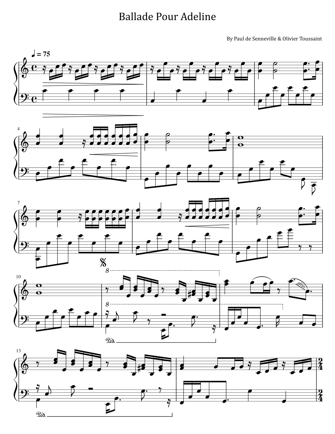 Ballade Pour Adeline (arr. poon)
