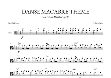 Danse Macabre Theme (for Viola) (arr. Bart's Editions)