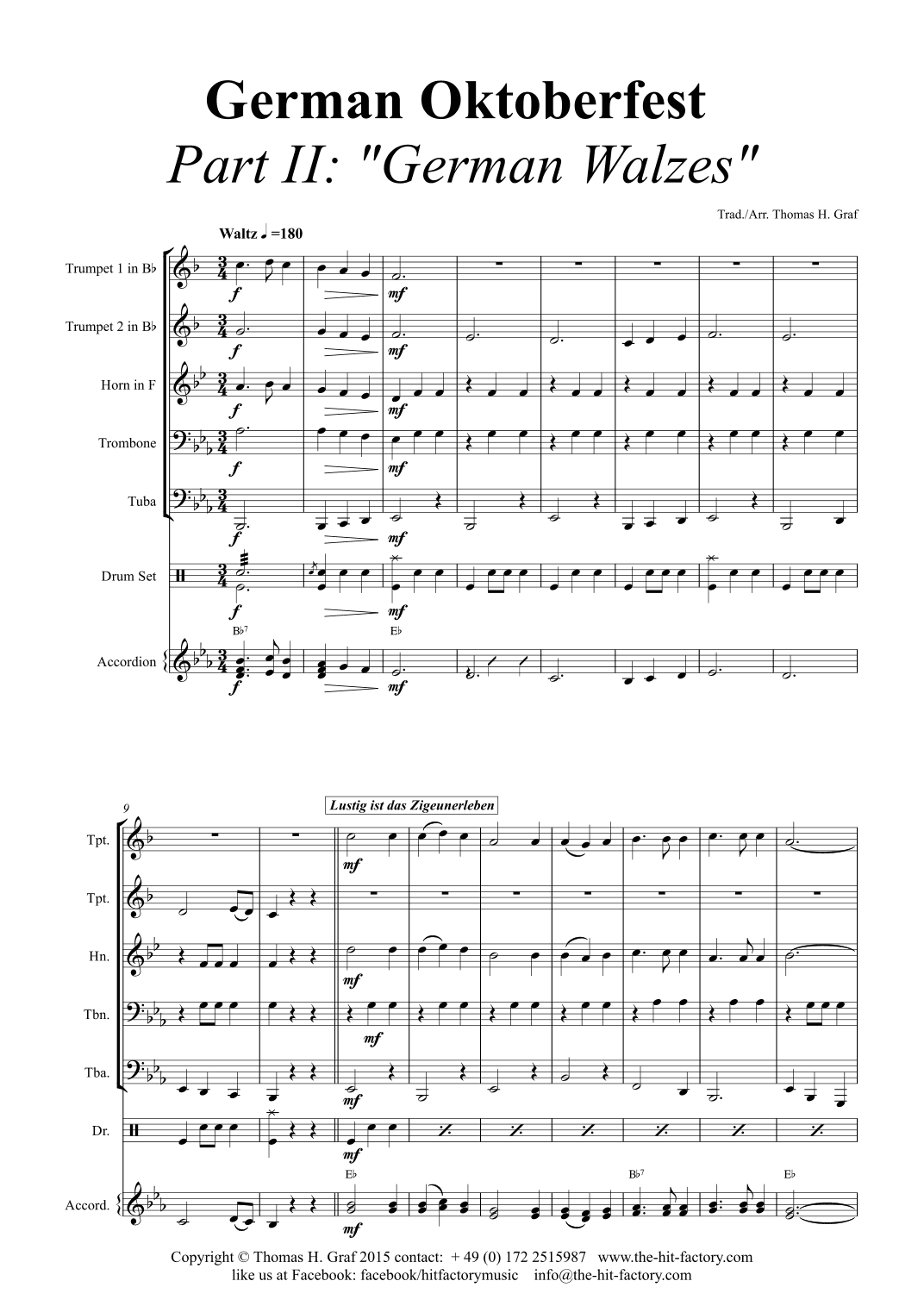 German Octoberfest Part II - Walzes - German Band - Eb (arr. Thomas H. Graf)
