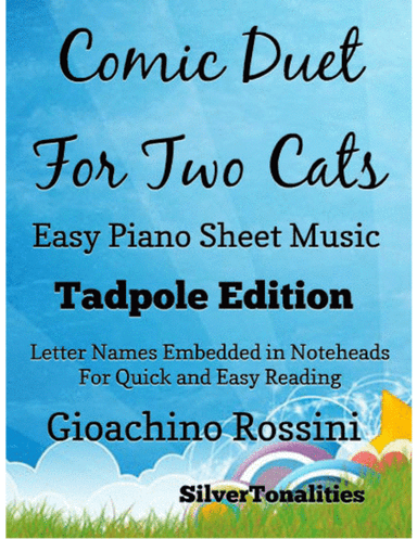 Comic Duet for Two Cats Easy Piano Sheet Music 2nd Edition (arr. SilverTonalities)