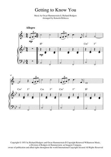 Getting To Know You (arr. Kaiserin Rebecca)