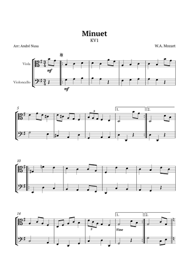 Minuet KV1 (arr. André Nusa)
