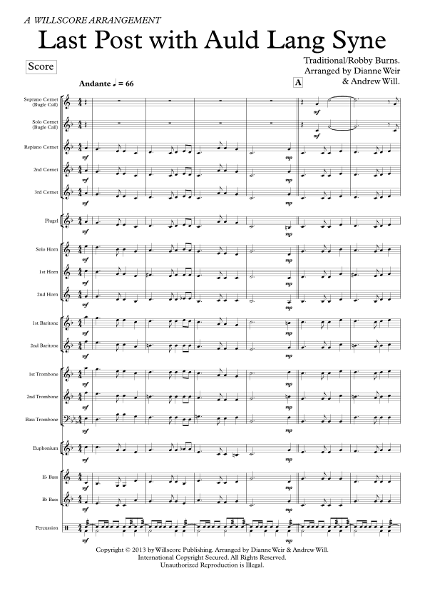 Last Post - Auld Lang Syne (arr. Dianne Weir & Andrew Will)