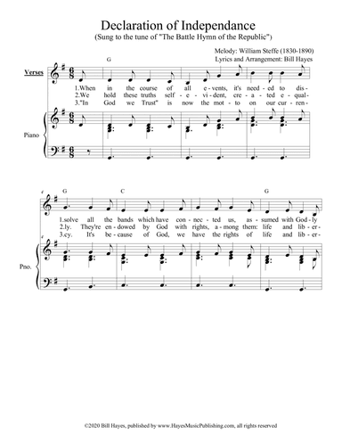 Declaration of Independance - piano/vocal (arr. Bill Hayes)