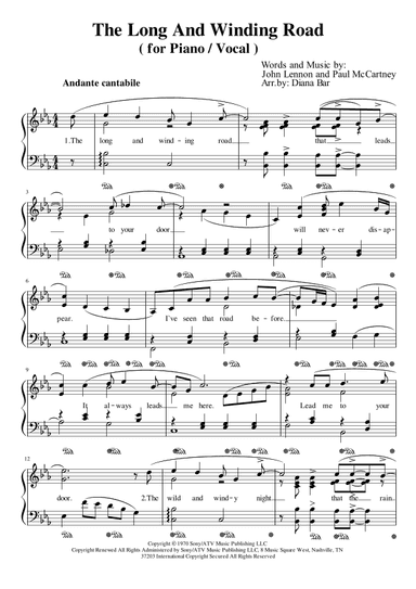 The Long And Winding Road (arr. Diana Bar)