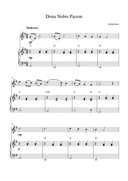 Dona Nobis Pacem (Grant us peace) (violin solo and piano accompaniment) (arr. Kaiserin Rebecca)