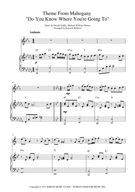 Do You Know Where You're Going To? (arr. Kaiserin Rebecca)