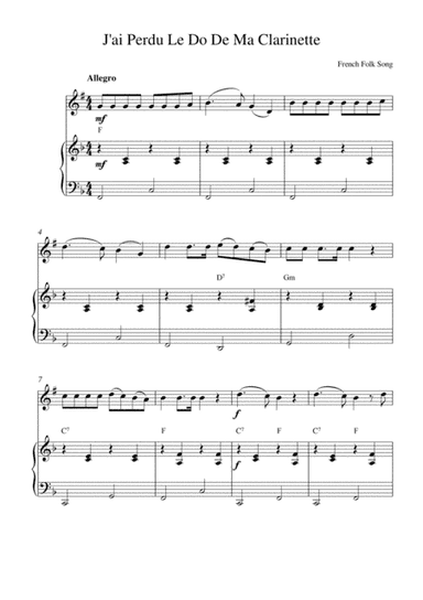 J'ai Perdu Le Do De Ma Clarinette (arr. Kaiserin Rebecca)