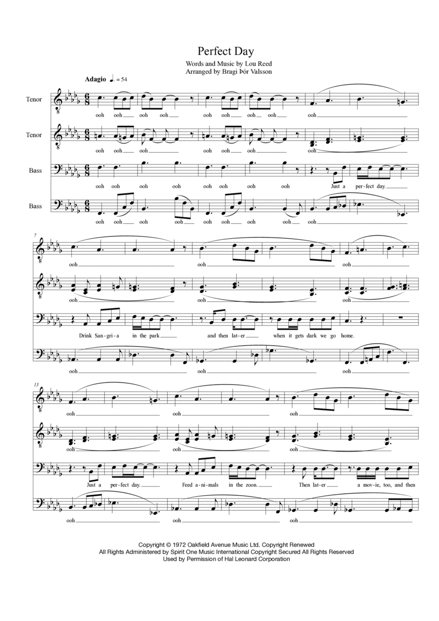 Perfect Day (arr. Bragi Thor Valsson)