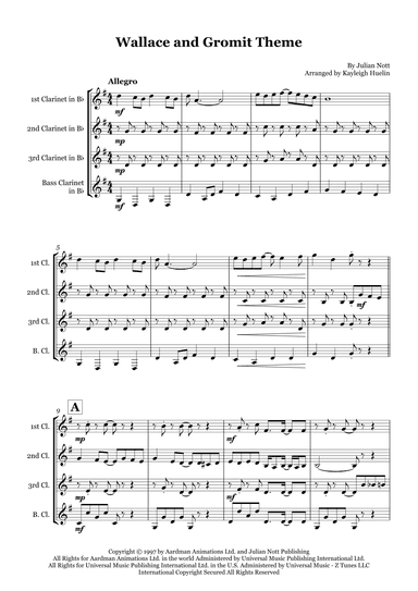 Wallace And Gromit Theme (arr. Kayleigh Huelin)