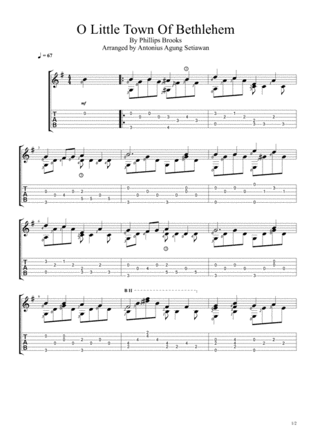 O Little Town Of Bethlehem (Fingerstyle Guitar Solo) (arr. Antonius Agung Setiawan)
