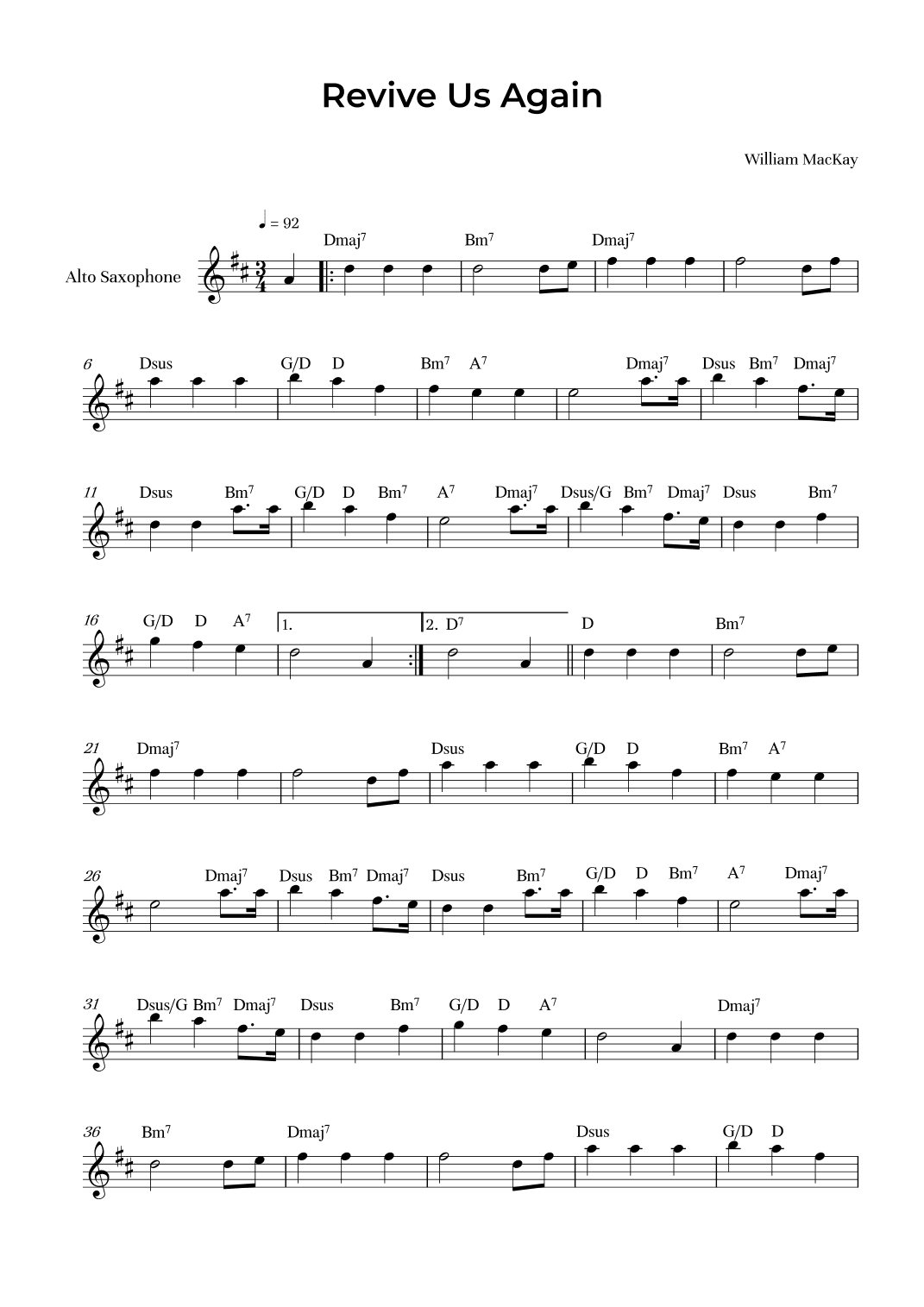 Revive Us Again (arr. Alliance Edition)