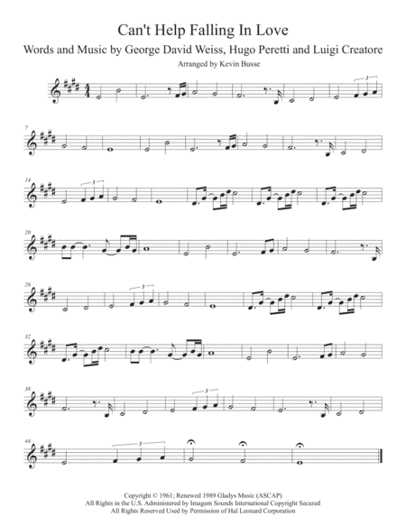 Can't Help Falling In Love (arr. Kevin Busse)