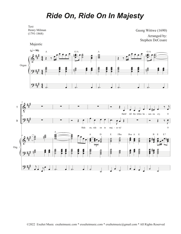 Ride On, Ride On In Majesty (2-part choir - (TB) (arr. Stephen DeCesare)